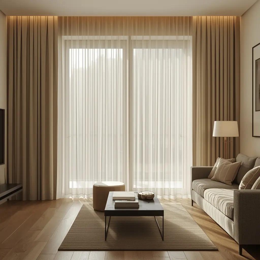 Cortinas modernas en sala de estar